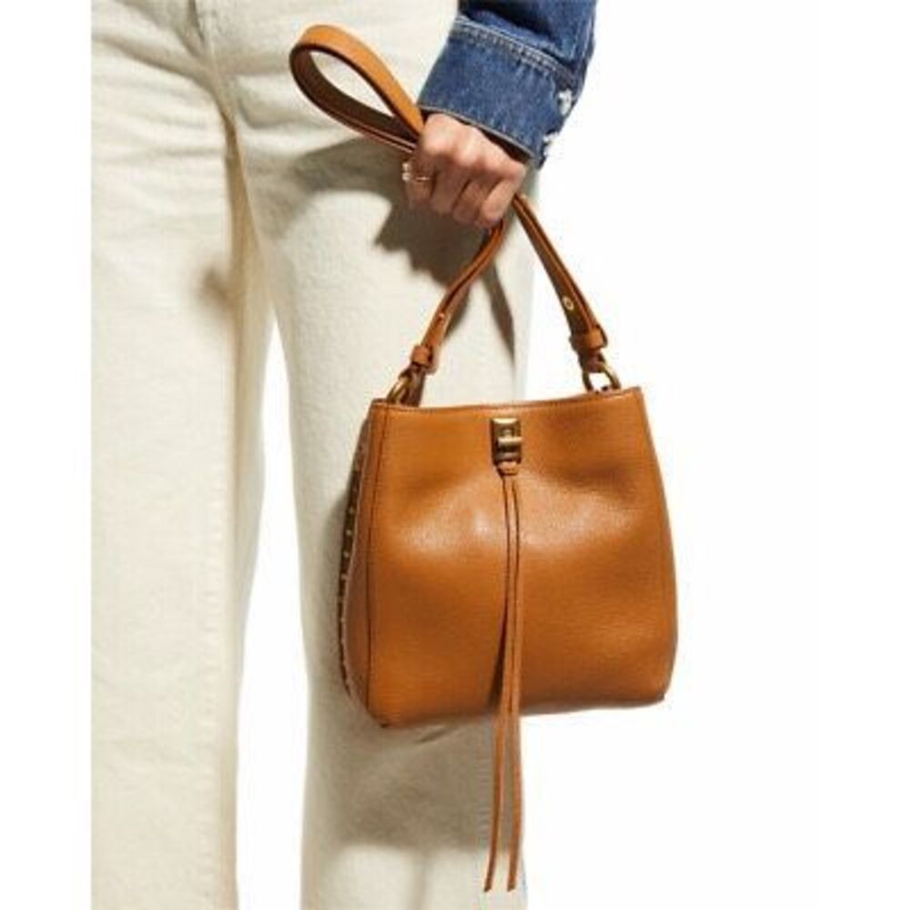Rebecca Minkoff Darren Leather Shoulder Bag in Caramello